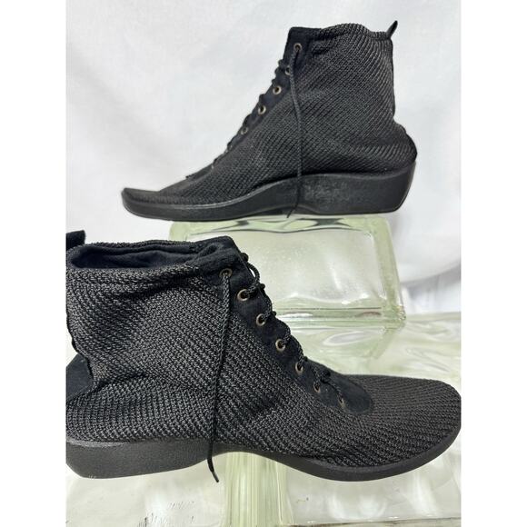 Arcopedico Shoes Mens Size 9 Black Knit Hi-Tops Made In Portugal - Picture 1 of 6